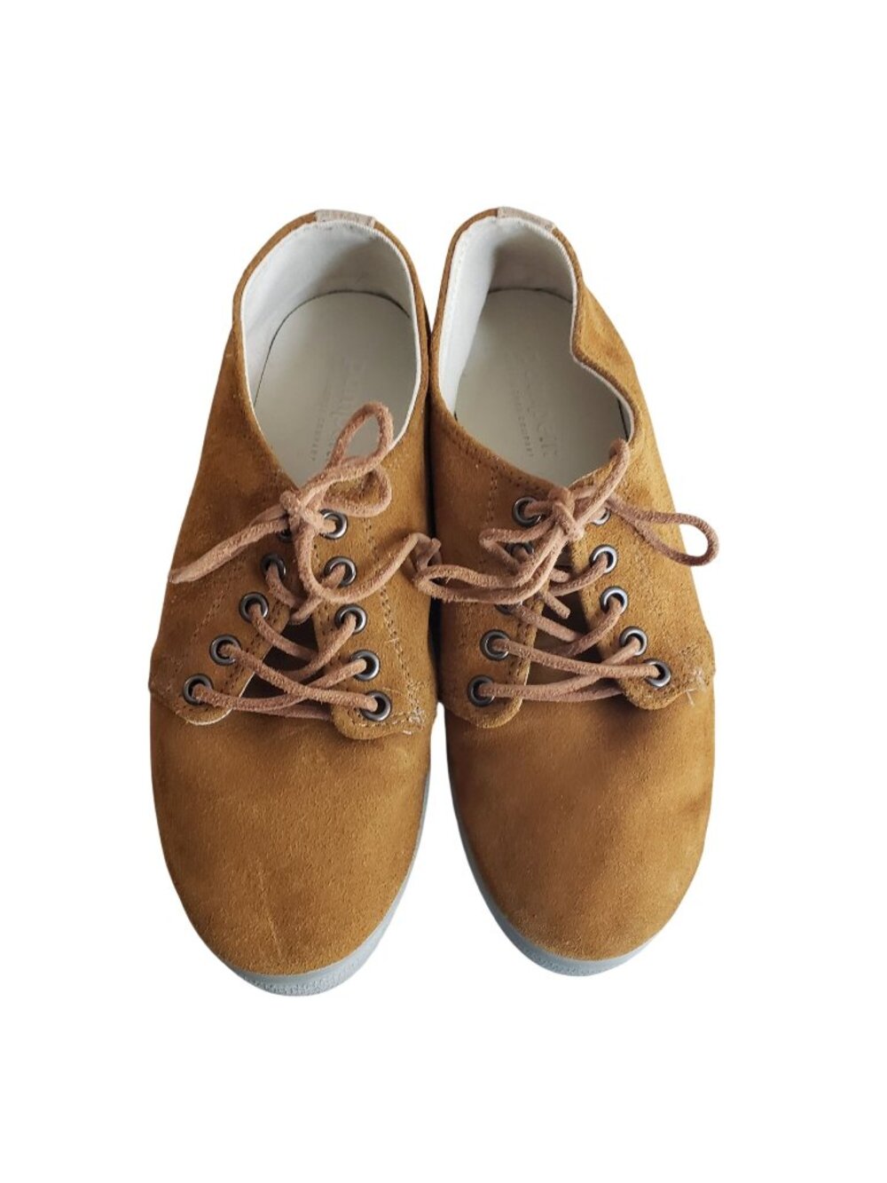 Pompeii Tan Suede Sneakers EU 39 Lace-Up Casual Shoes Made In Spain